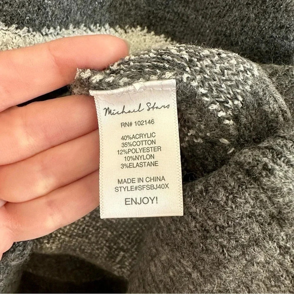 Michael Stars Charcoal Combo Nell Cardigan Long Sleeve Thick Sweater Sz 3X NWT - Picture 8 of 9
